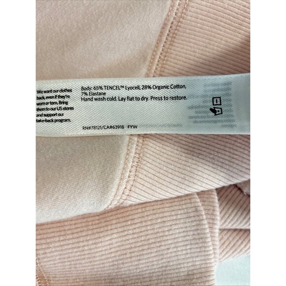 Eileen Fisher Pink Tencel Organic Cotton Boxy Hoodie Pullover Size XS Cozy Top - Picture 8 of 8